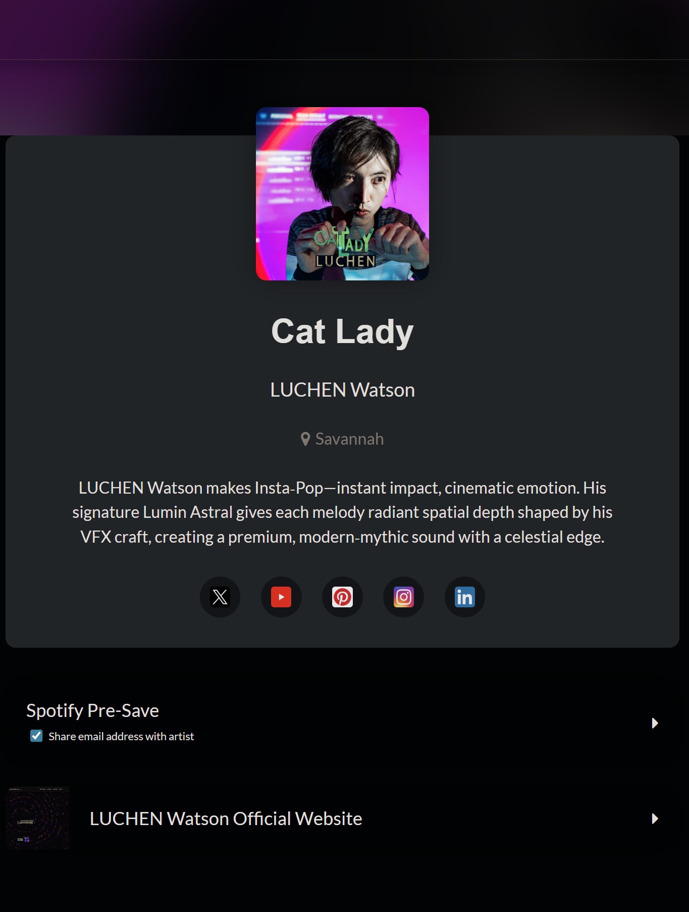 Cat Lady, Emma Watson, musician, album, debut, LUCHEN, LUCHEN Watson, online shop, distribution, music store