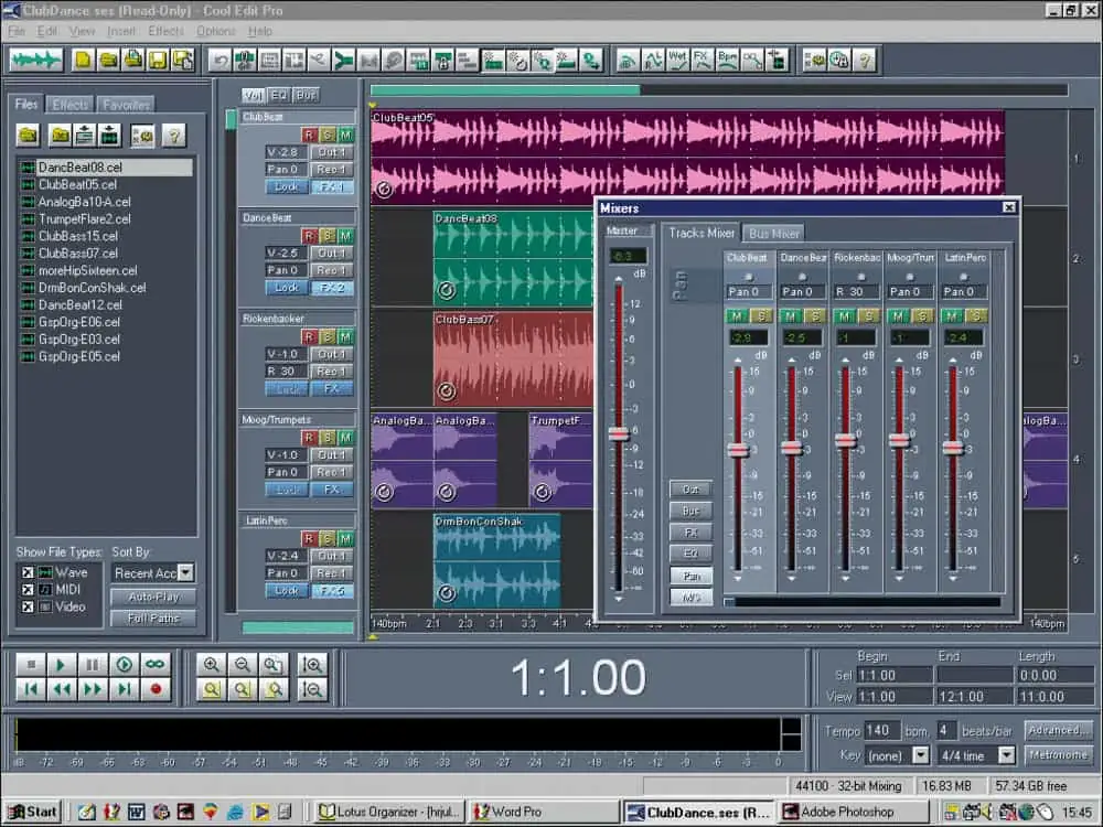 Audition, one of the software tools used by LUCHEN Watson in 2005.