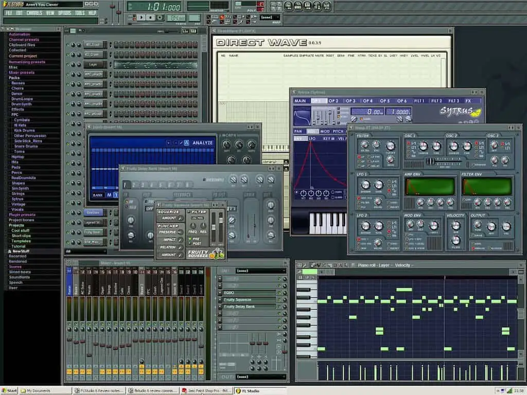 Virtual instruments and software used by LUCHEN Watson in 2005.